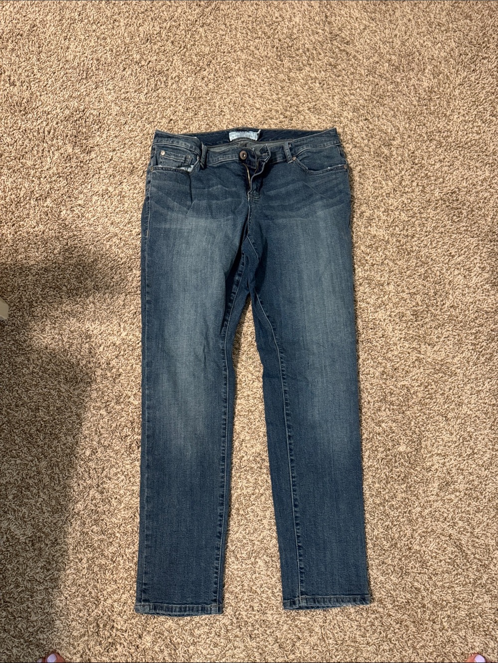 Boyfriend Jeans in Medium Dark Blue Wash - Women's Casual Denim